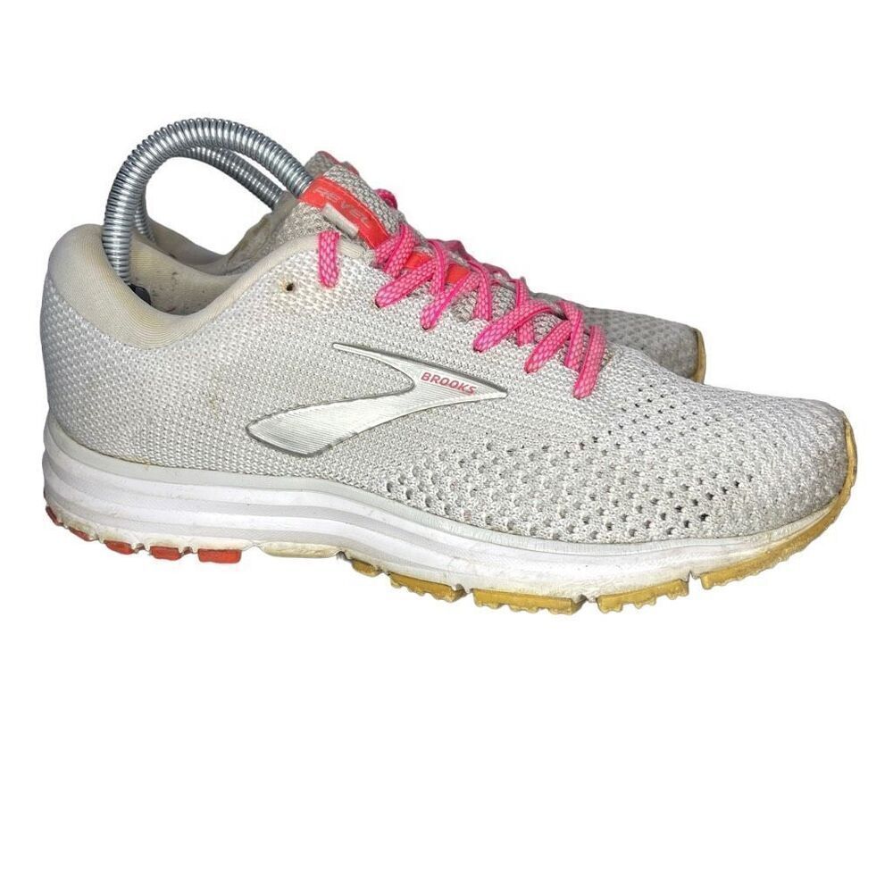 Brooks Revel 2 Women's Running Grey White Pink 1202811 B028 Sz 8 M Shoes